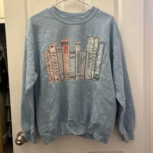 etsy taylor swift eras blue crewneck. size small.